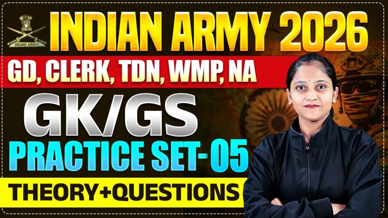 Indian Army 2026 GK/GS | GD, Clerk, Tech, SKT, TDN, WMP | By Shalini Mam #army #armygd #armyclerk