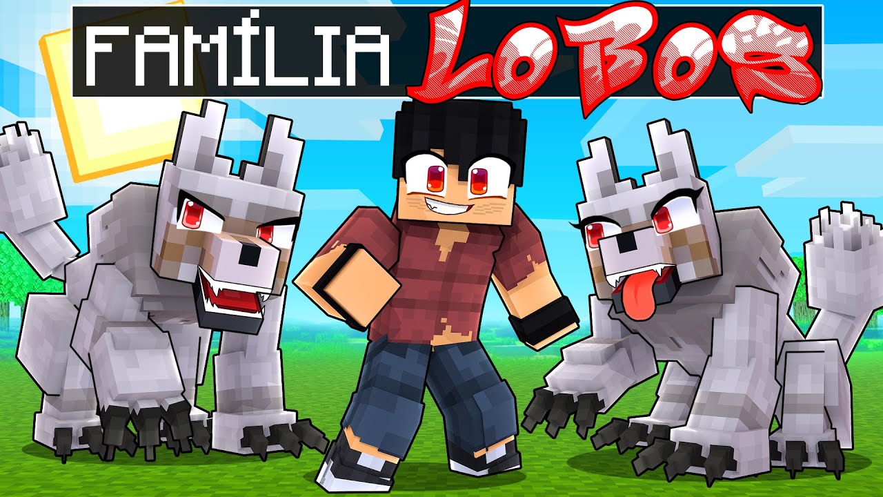 Eu TENHO uma FAMILIA DE LOBOS no Minecraft