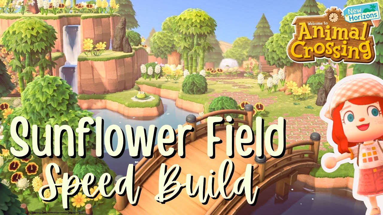Connecting Areas—Sunflower Field Speed Build // Animal Crossing: New Horizons