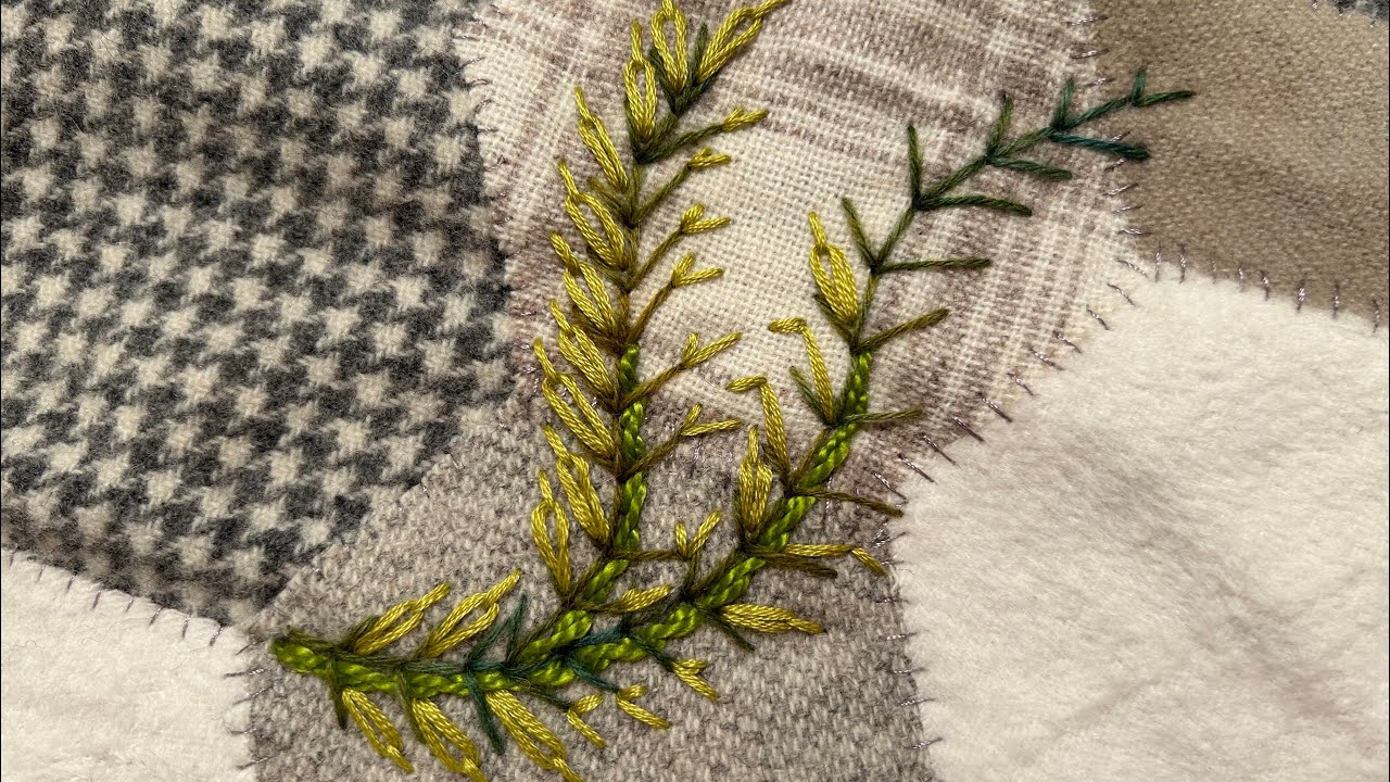 Project Bag - (3) Continuing the botanical embroidery (inspired by Jennifer Clouston)