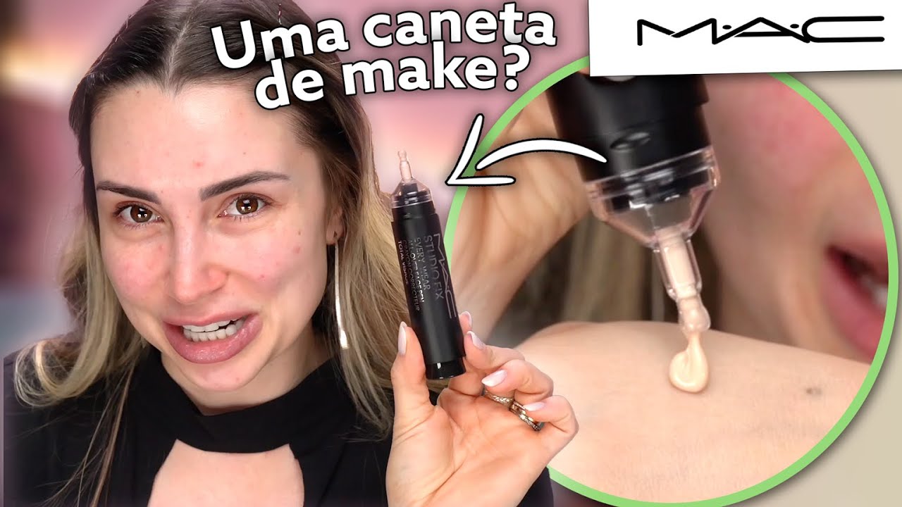TESTEI A FACE PEN DA MAC 😱 MAKE SÓ COM UMA MARCA
