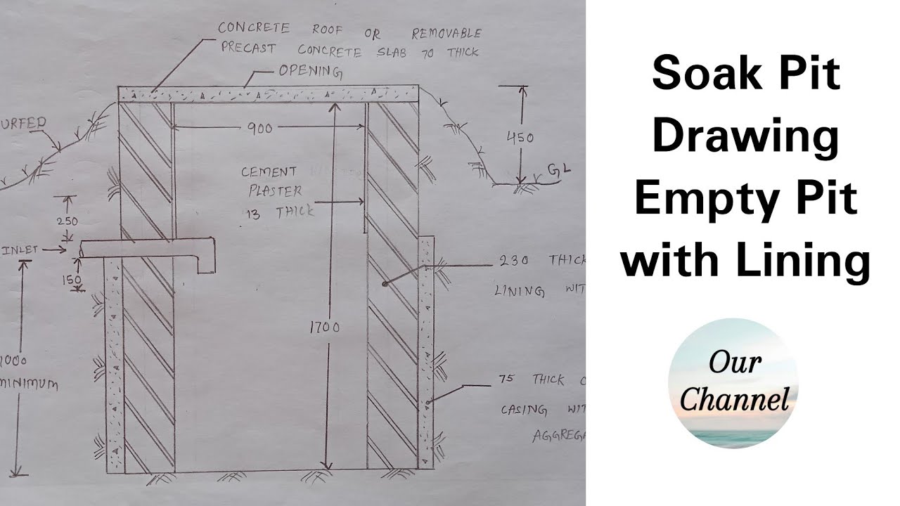 Soak Pit Drawing | Empty Pit with Lining | Scale - 1:15 | Engineering Drawing | Civil Engineering