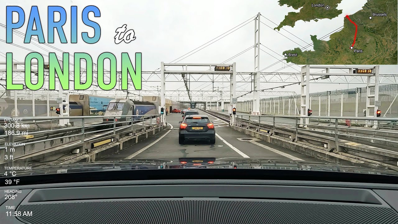 Paris to London Drive in 4K