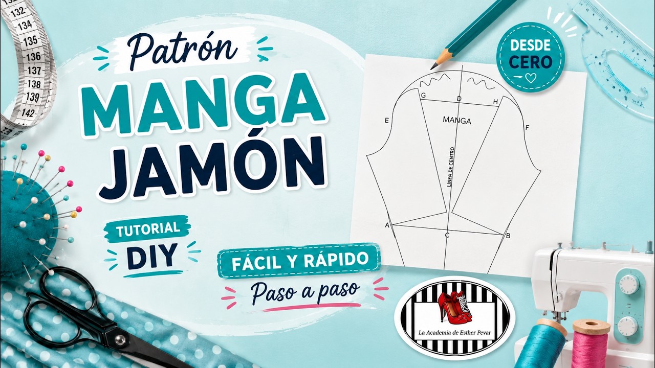 TRAZADO del PATRÓN de la MANGA JAMÓN . Tutorial DIY