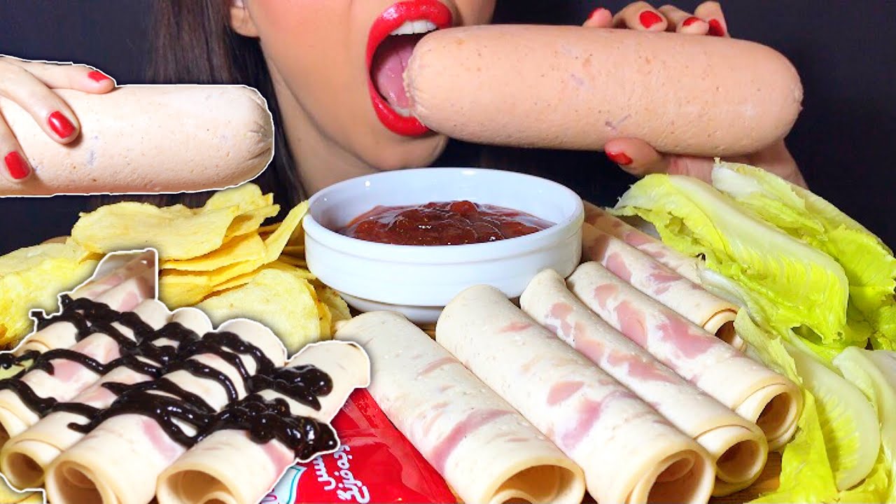 ASMR KaiLBASA CHEWING SOUNDS SAUSAGE MUKBANG  موکبانگ ایرانی