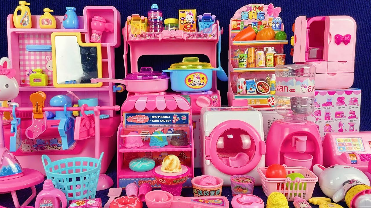 11 Minutes Satisfying with Refrigerator & Laundry Set Review Toys | ASMR 