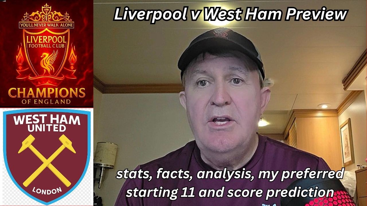 Liverpool v West Ham preview - stats, facts, analysis, my preferred starting 11 and score prediction