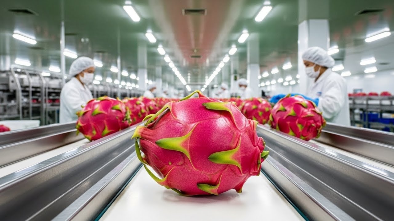 Inside a Modern Dragon Fruit Factory | Full Processing Line From Harvest to Packaging 4K Documentary