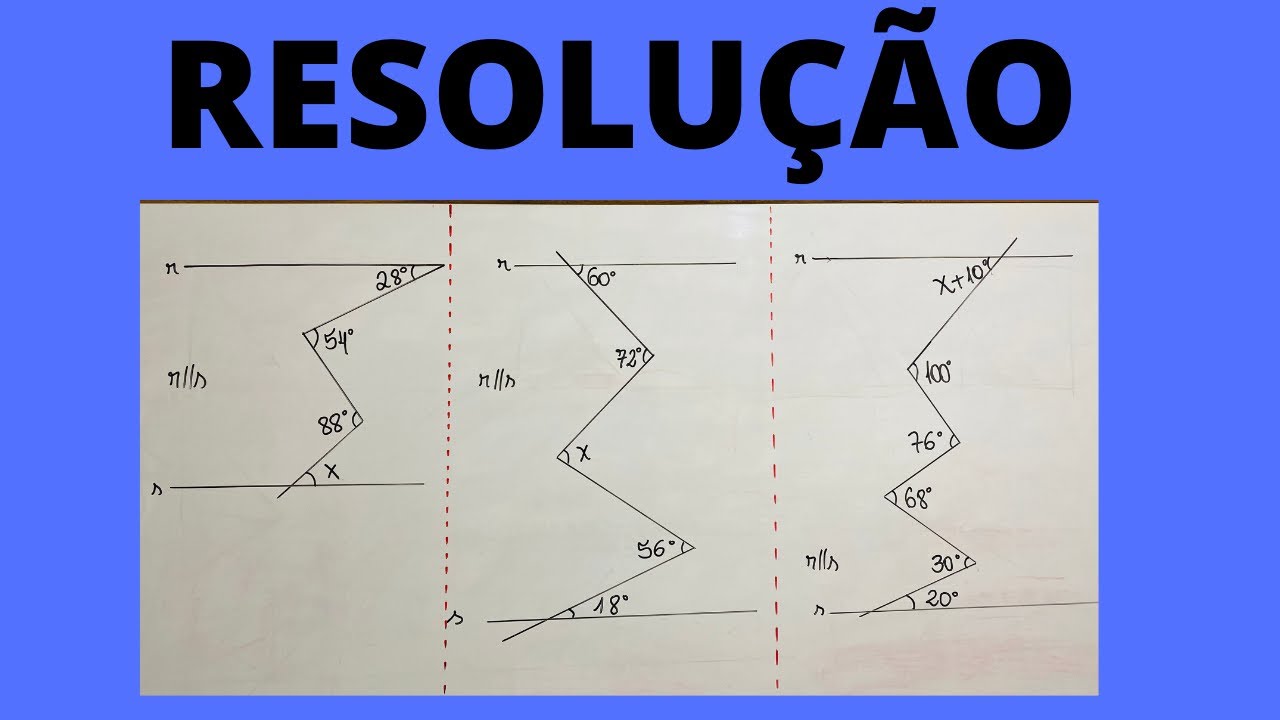 RETAS PARALELAS CORTADAS POR TRANSVERSAIS (EXERCÍCIOS)