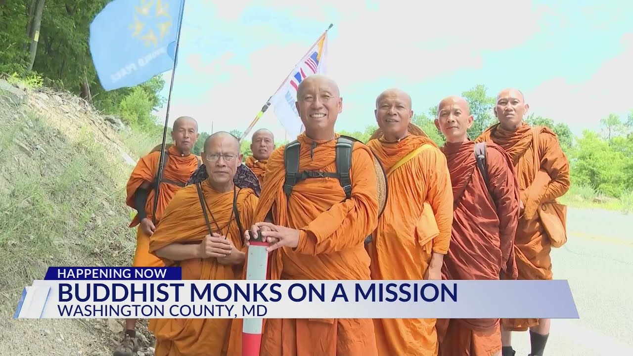 Buddhist monks make pilgrimage for peace along Maryland countryside