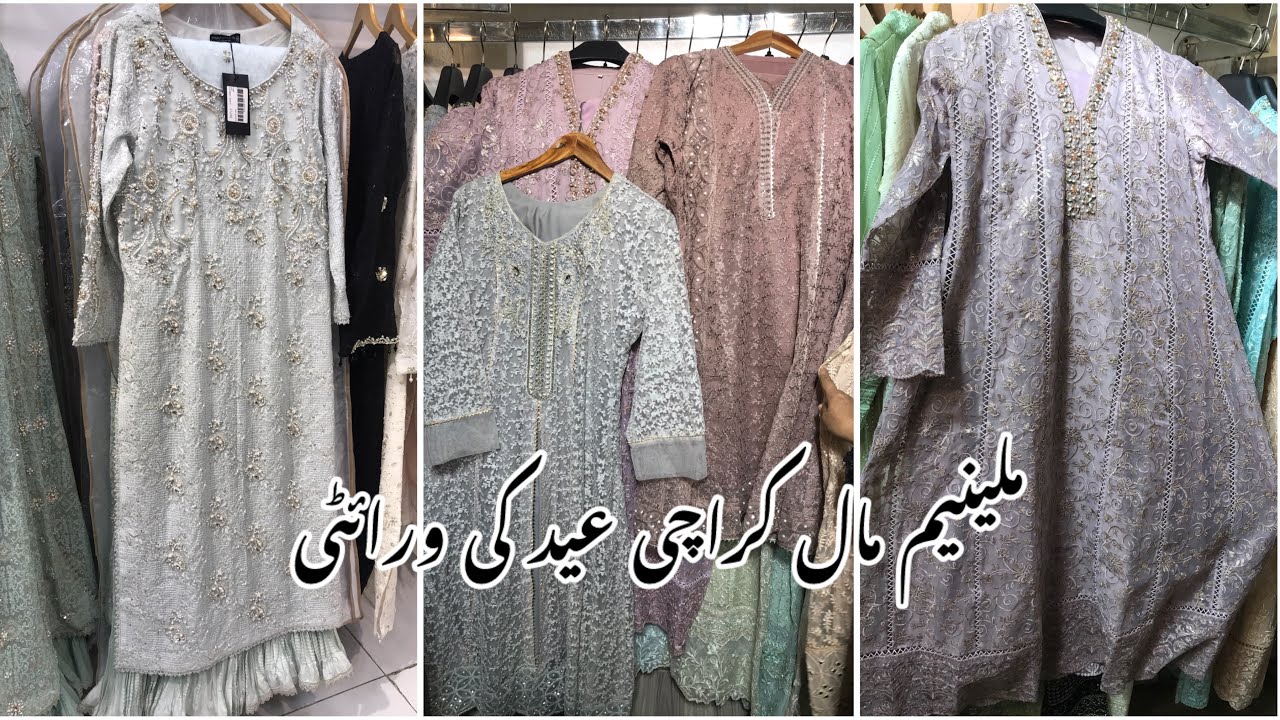 Millennium mall karachi Eid collection jewellery,makeup,dress, embroidery dress