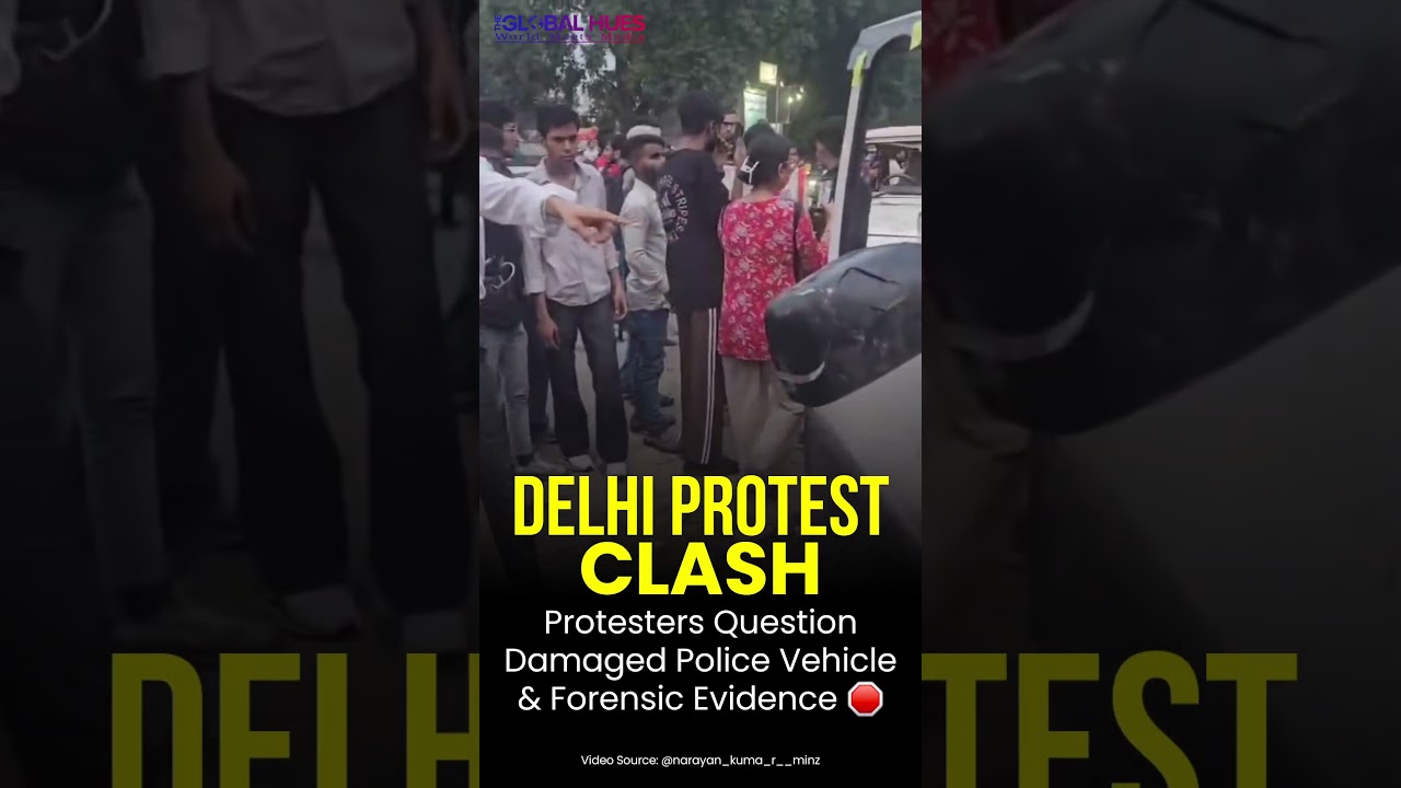 Delhi Protest Clash: Protesters Question Damaged Police Vehicle & Forensic Evidence