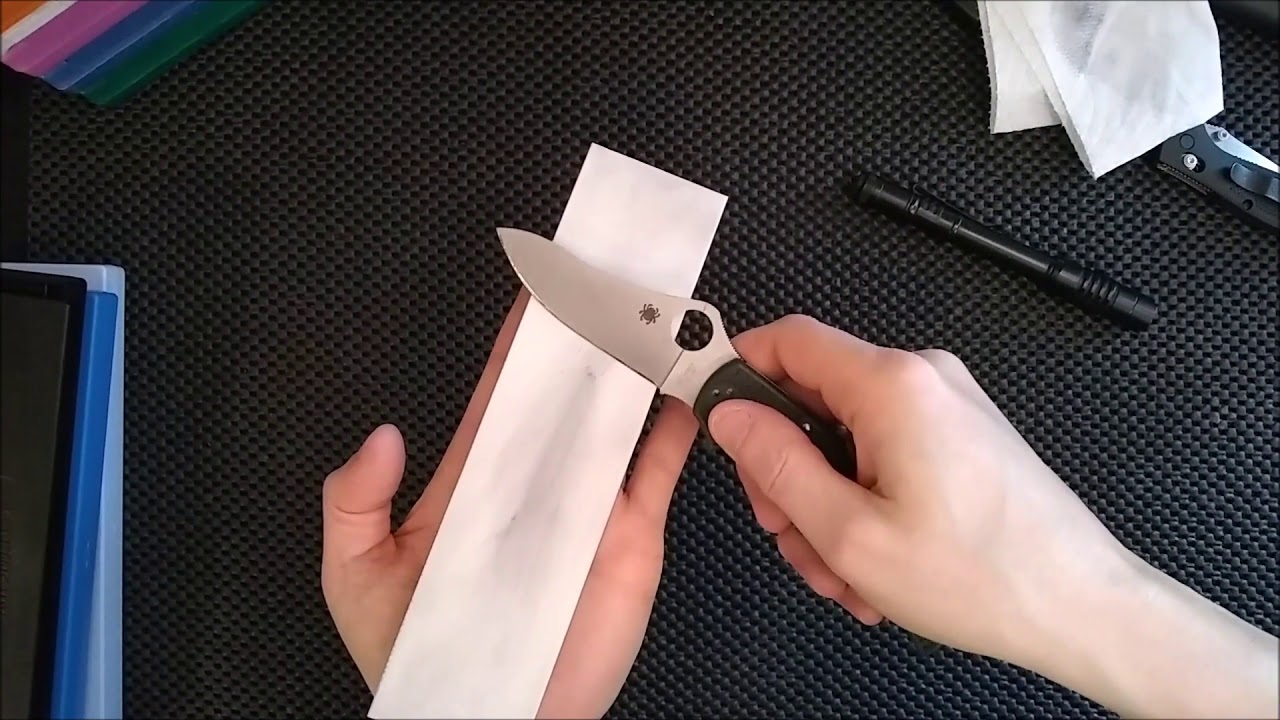 Spyderco Stretch 2 In zdp-189 Sharpened On Spyderco Ceramic And Dan's Black Arkansas Stones