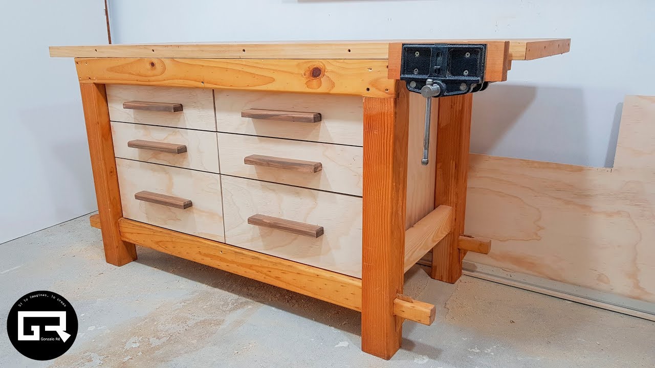 MESA de CARPINTERO CASERA / WOODWORKING WORKBENCH BUILD