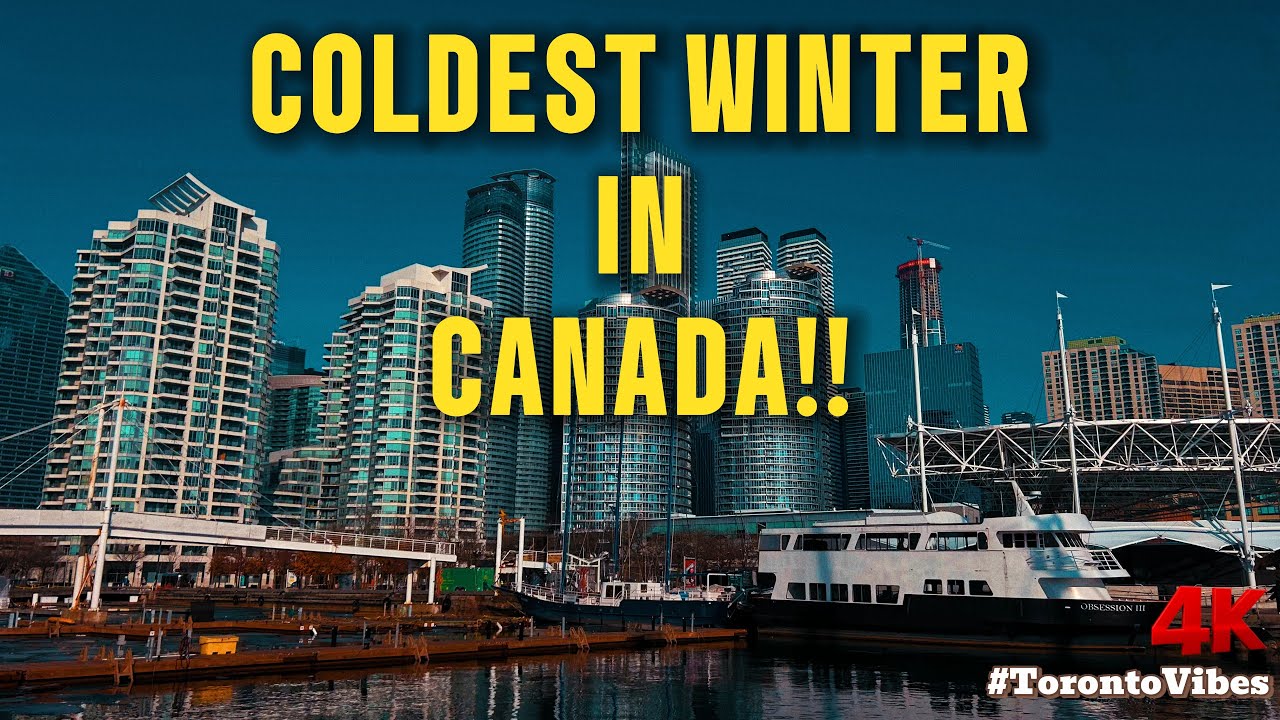 Toronto Downtown Extreme Cold Winter Walk | CN Tower, Rogers Centre, Downsview Park | 4K Ultra HD