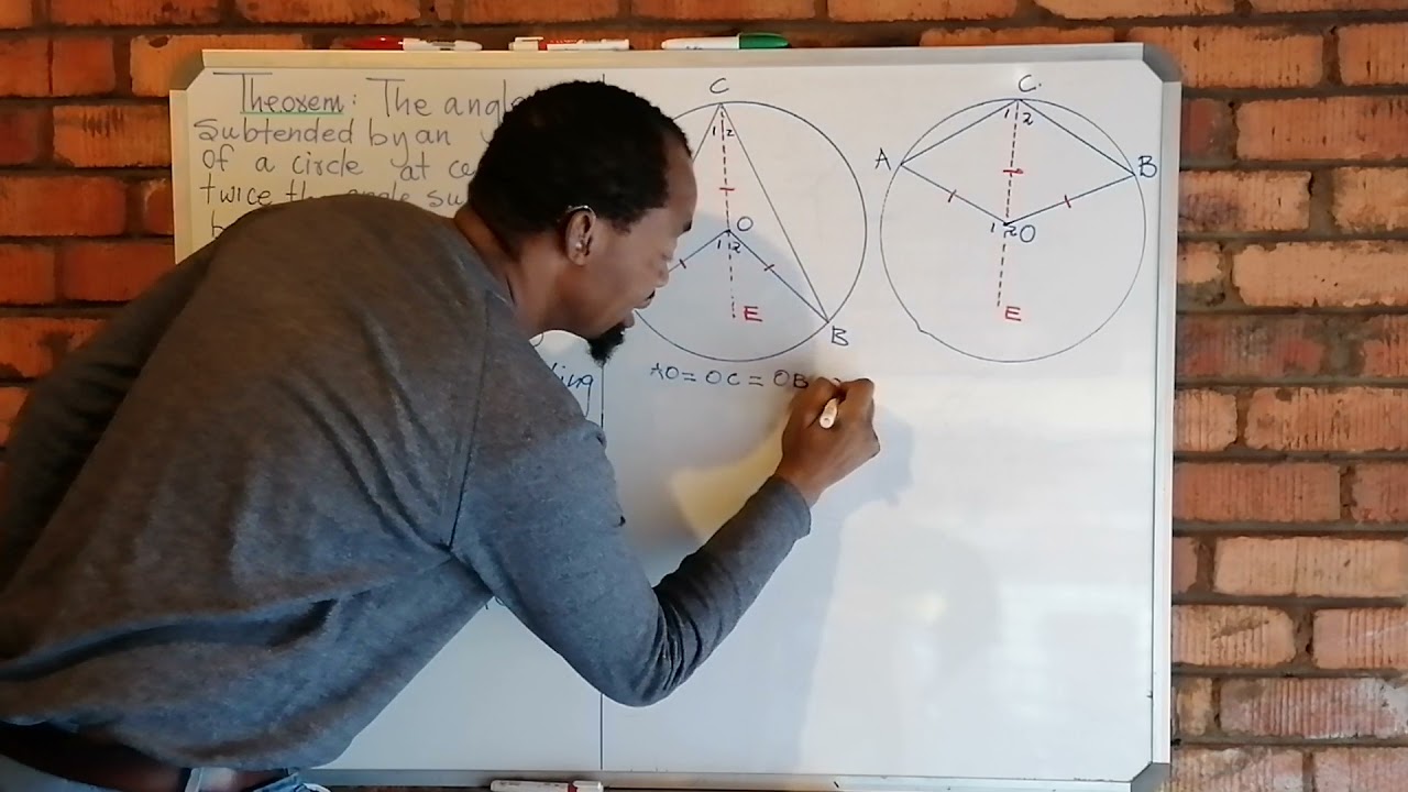Angle at centre is twice the angle at the circumference Proof
