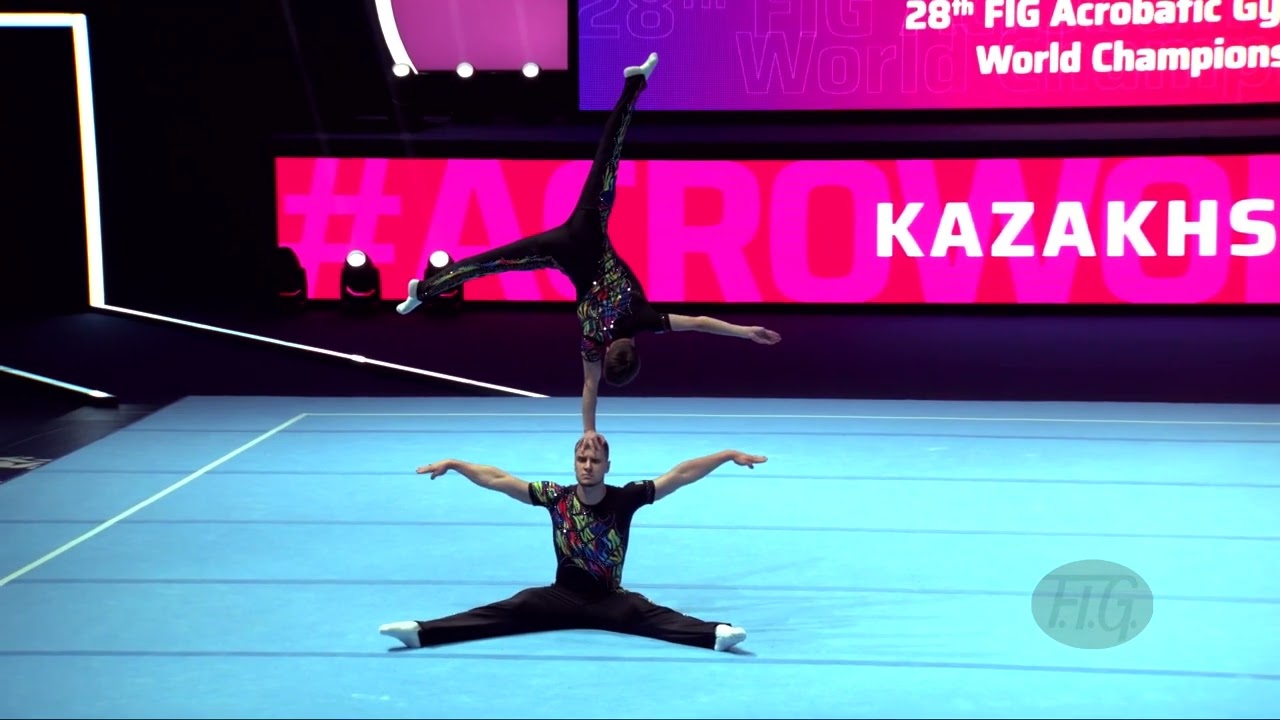 Kazakhstan (KAZ) - 2022 Acrobatic Worlds, Baku (AZE) - Balance Qualification  Men's Pair