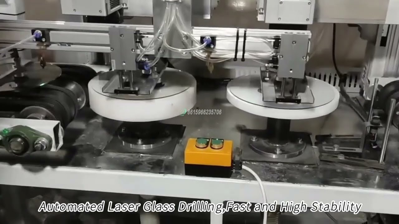 Automated Laser Glass Drilling #glassdrilling #glasscutting #fiberlaser #laserglasscutting