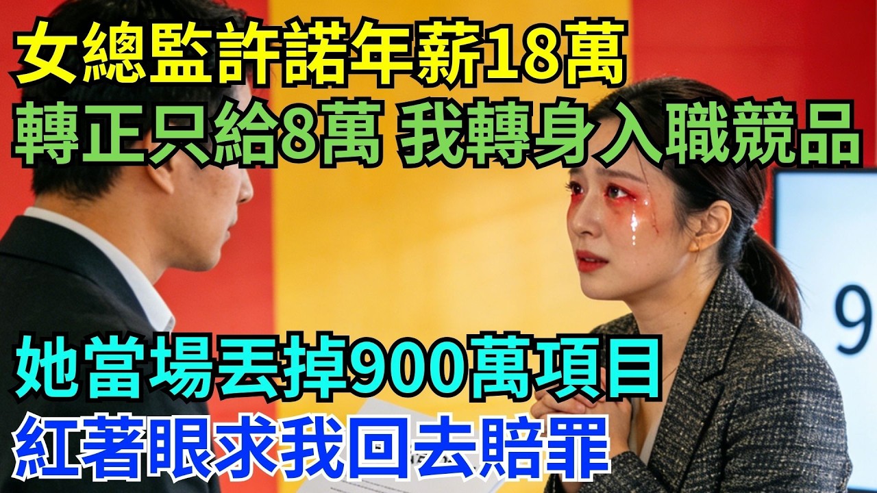 女總監口頭承諾年薪18萬，轉正卻只給8萬！我沒多說，立刻加入競爭對手…結果她主導的900萬專案瞬間告吹，隔天她紅著眼來找我道歉#為人處世#生活經驗#職場#爽文