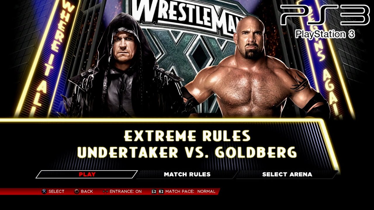 WWE 2K14 PS3 - Undertaker VS Goldberg - Extreme Rules [2K][mClassic]