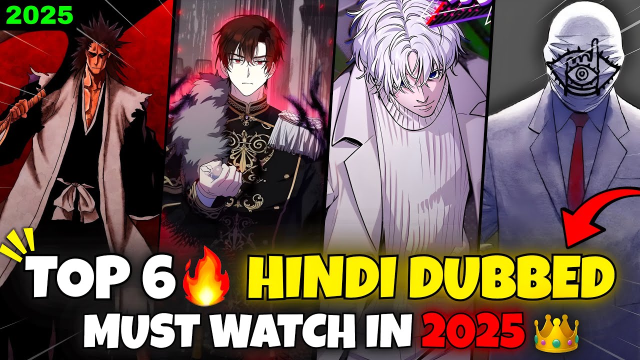Top 6 Best Hindi Dubbed Anime in 2025 😍#anime
