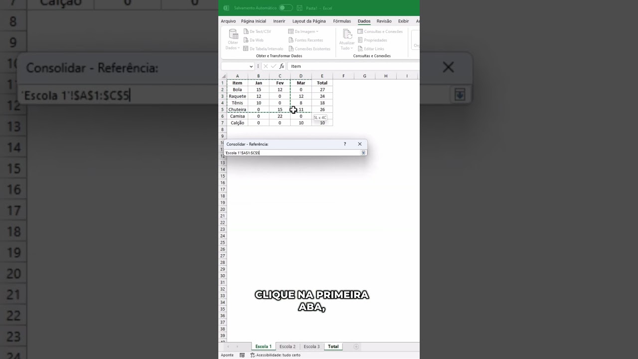 Como consolidar dados no Excel #excel #cursodeexcel #excelbr