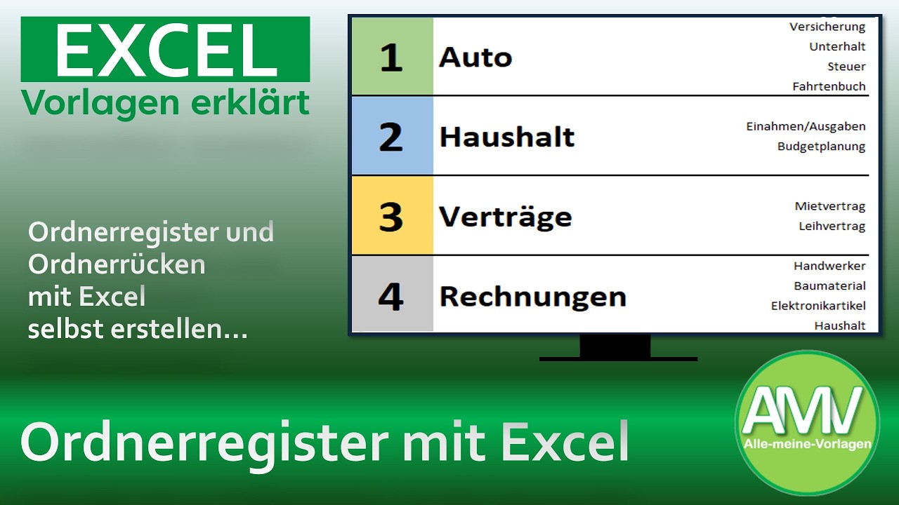 Ordnerregister mit Excel selbst erstellen: schnell, einfach & professionell