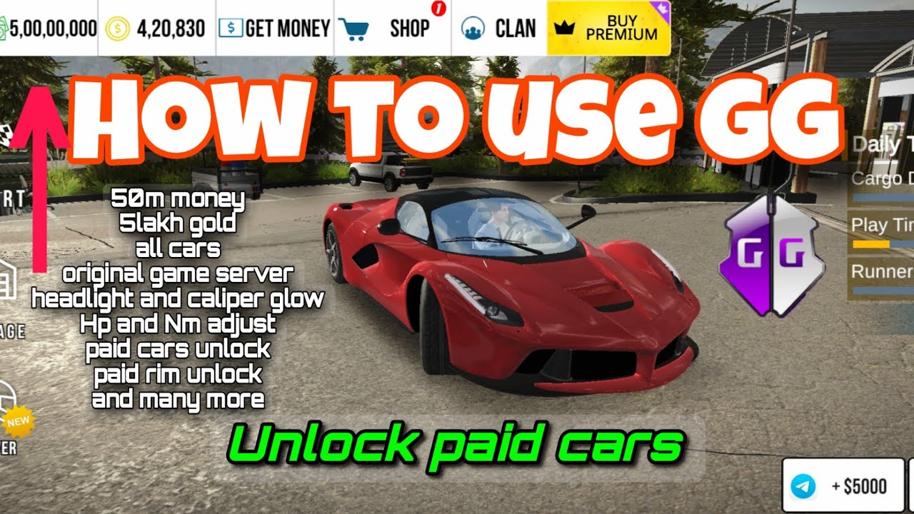 😎How to unlock paid cars in car parking multiplayer || How to use gg