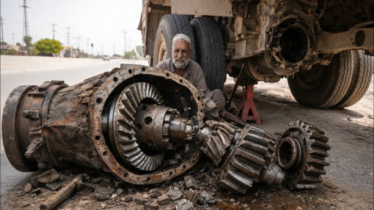 Incredible Mechanics Truck Rear Differential Gear Repaired 😱 | Expert Pakistani Mechanics Mid-Road