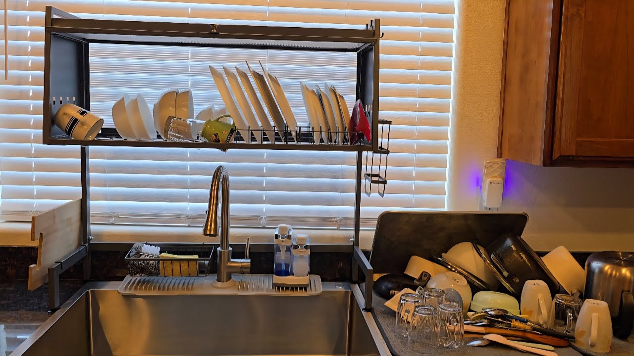 Sink Full of Dishes: Simple Manual Dish Washing 