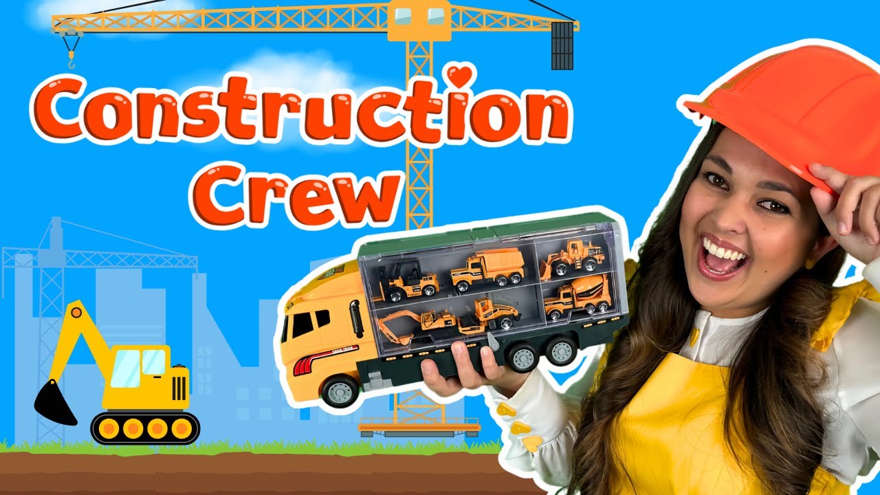 Construction Crew | Construction Vehicles Song For Kids | Excavators, Bulldozers, Cranes | Ms Moni