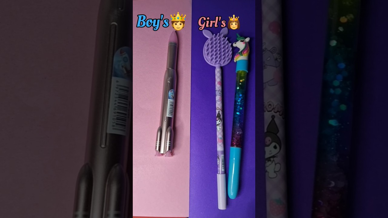 Милые канцелярские принадлежности для мальчиков 👑 против девочек🩷🩵✨️#asmr#канцелярские принадлежн...