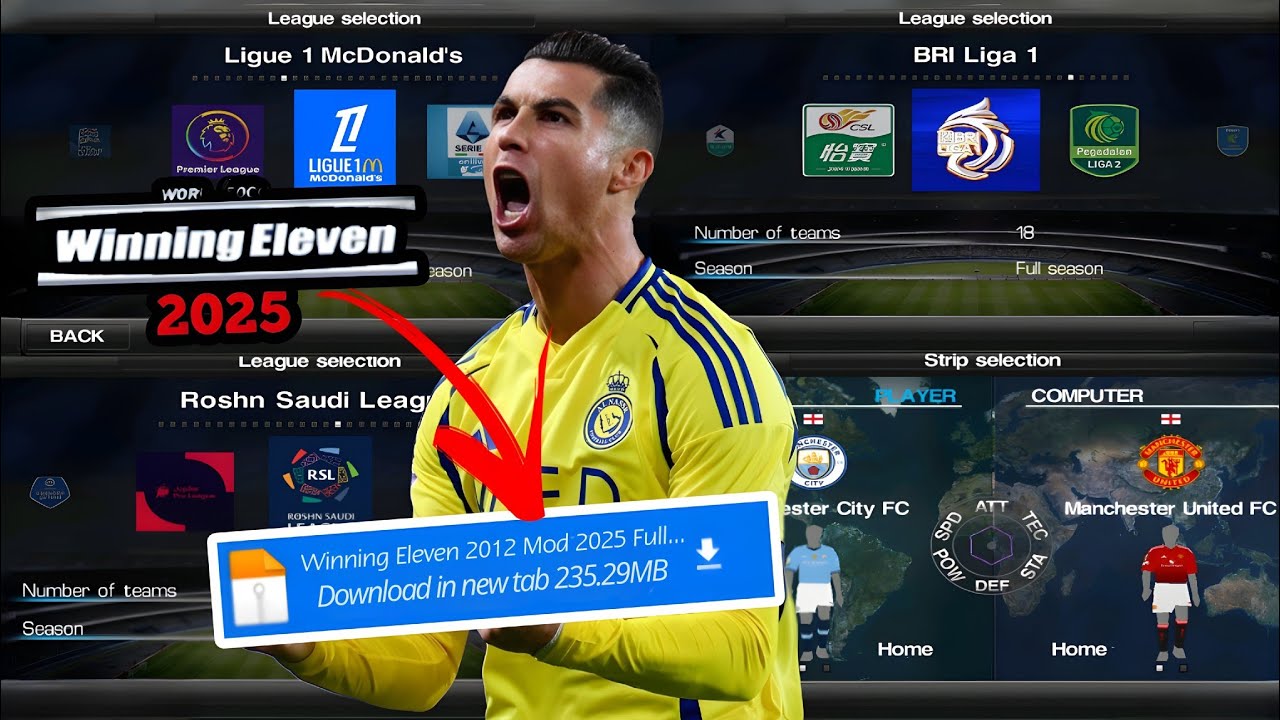 WINNING ELEVEN 2025 - PES 2012 MOD 2025 FULL UPDATE NEW LOGO LEAGUE, KITS & TRANSFERS 2025 🔥
