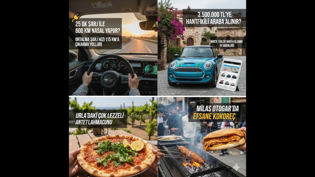Mini Countryman Elektirikli İle  600 km 25 DK şarj ile Bodrum Urla Gidiş Geliş. Urla vs Bodrum