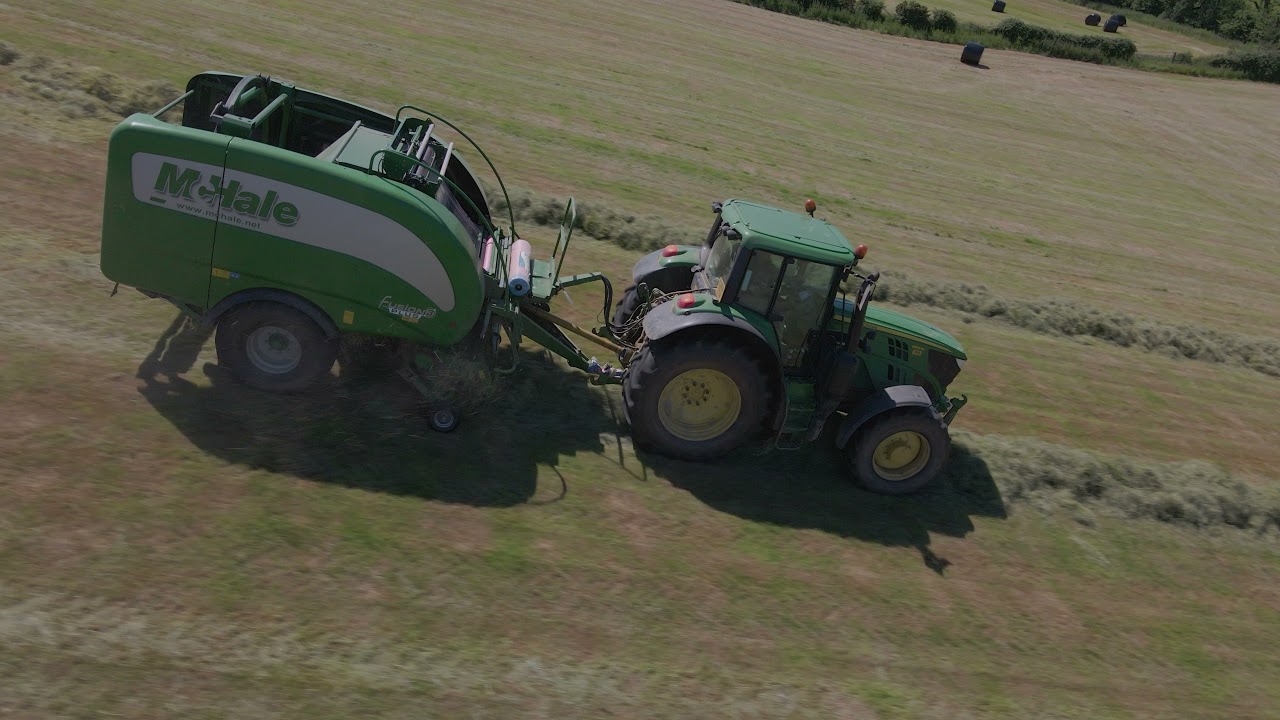 Bailing silage on a 40% hill - Mchale Fusion 3 Plus