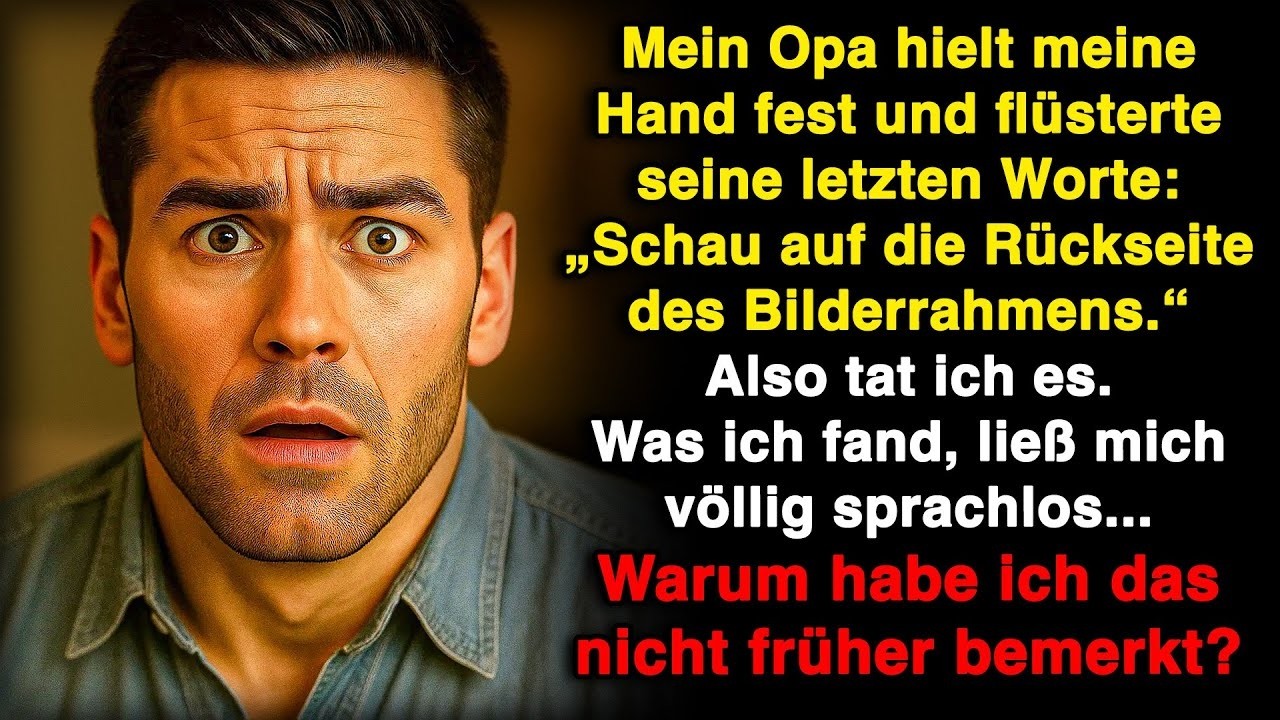 Die letzten Worte meines Opas  „Schau auf die Rückseite des Rahmens!“ Was ich fand, schockierte mi