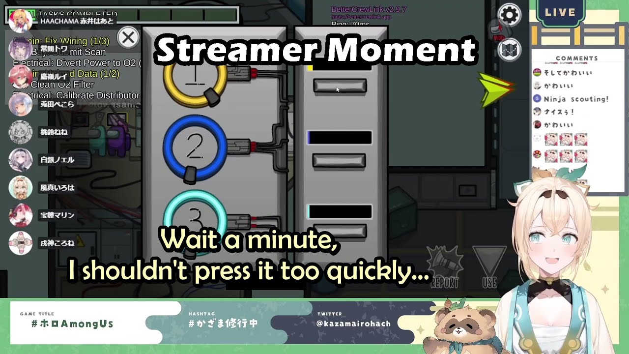 Iroha's Cute Panic Reactions When Doing Tasks in Among Us and When Everyone Can't Hear Her Talking'