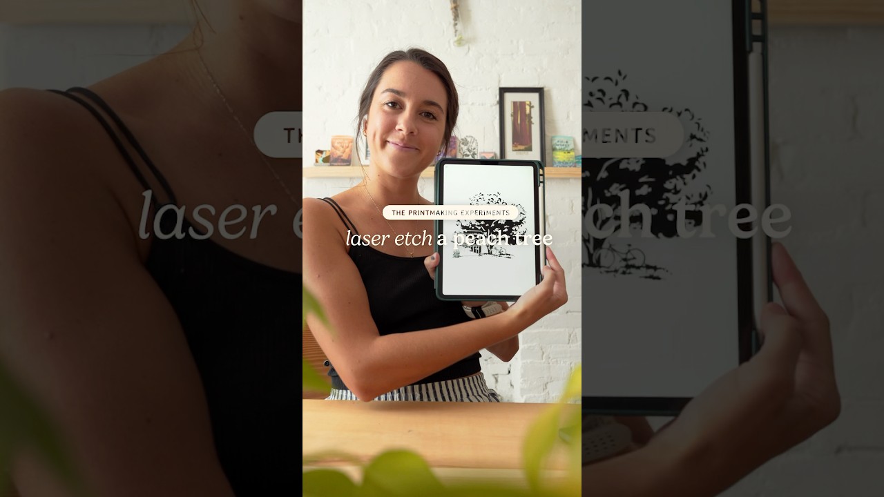 Let’s laser etch + relief print a peach tree!  