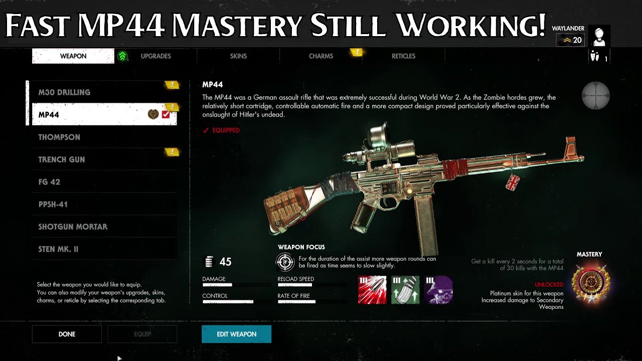 MP44 Mastery Still Working