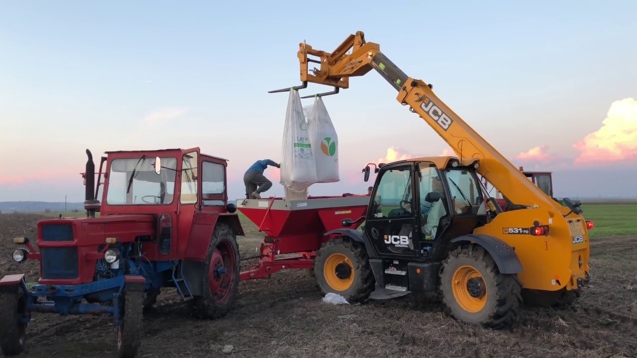 Fertilizare grau cu Nitrocalcar - U650 si John Deere5100R 4K