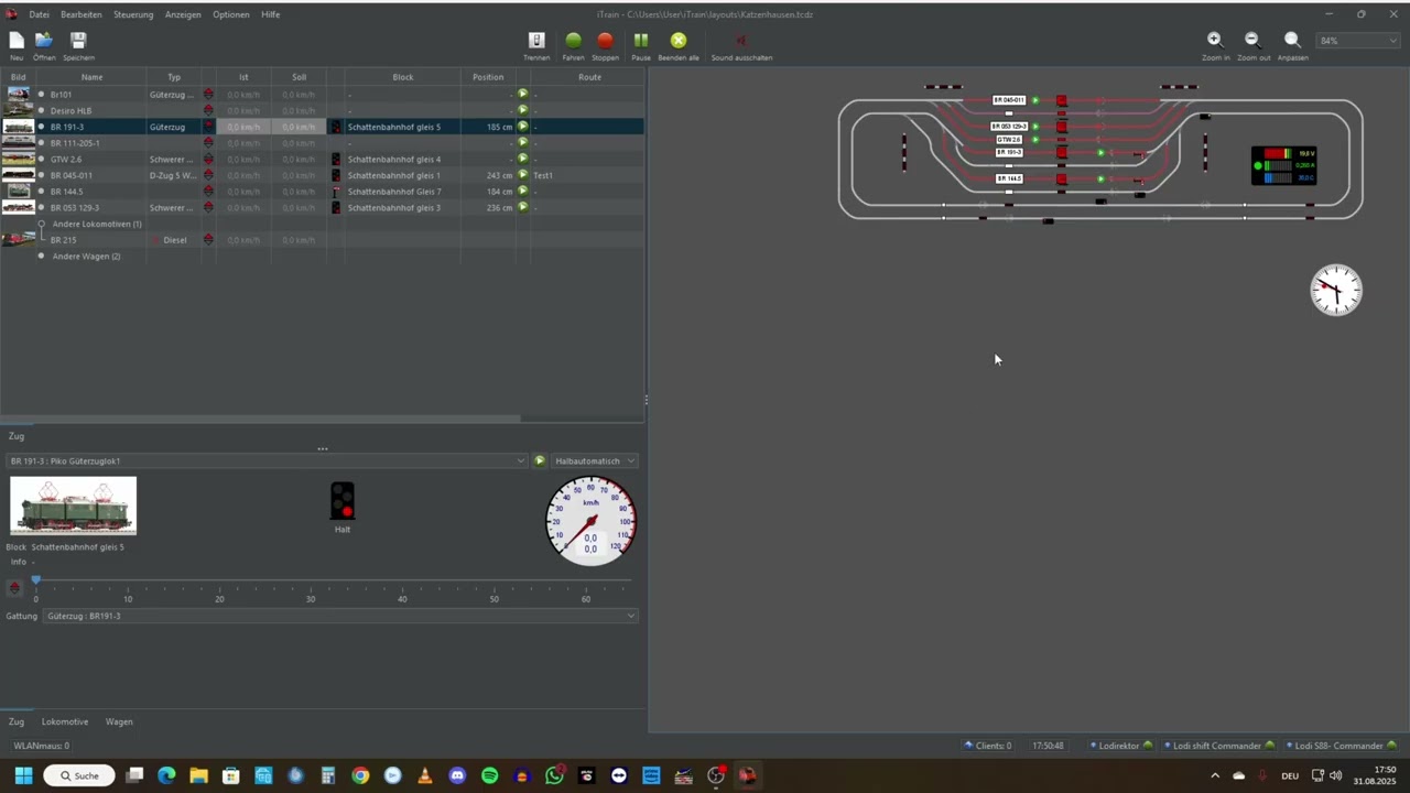 iTrain Zug Routen erstellen, Virtuelle Signale mit Lodi System