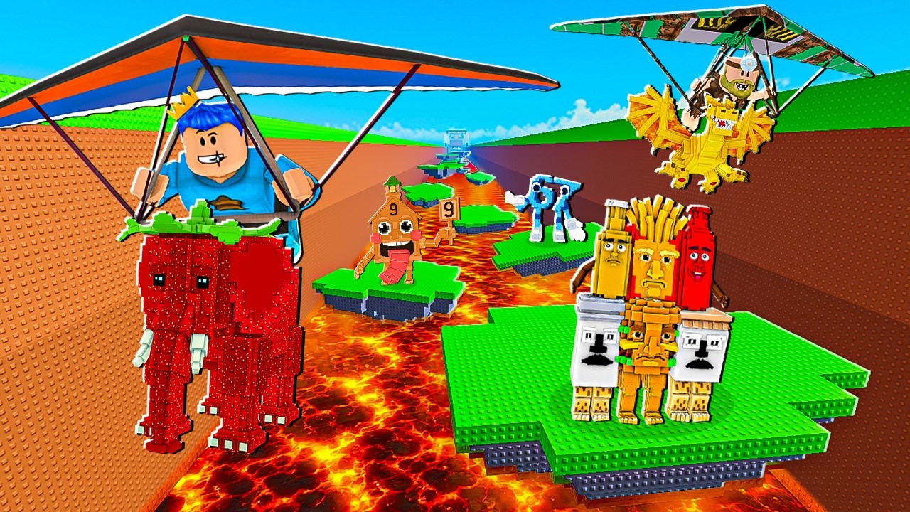 AKU DAN PAK UNAT TERBANG PAKAI LAYANGAN AMBIL BRAINROT SECRET STRAWBERRY ELEPHANT DARI TSUNAMI LAVA!