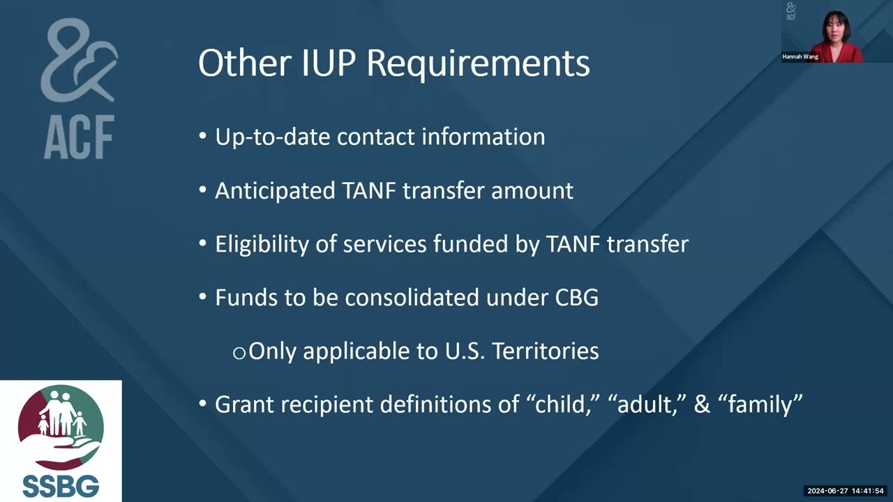 SSBG Intended Use Plan and Pre Expenditure Report Webinar   June 2024