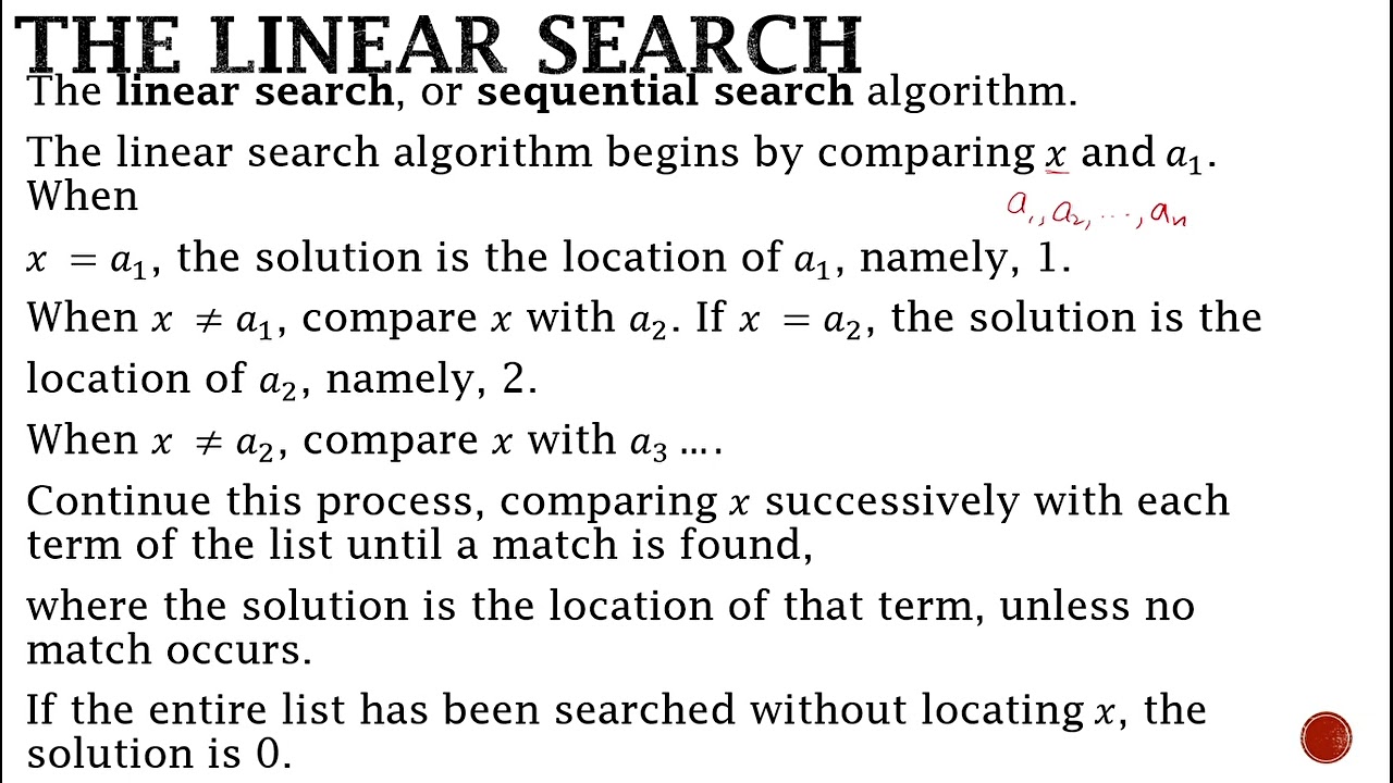Linear Search 1   Algorithm