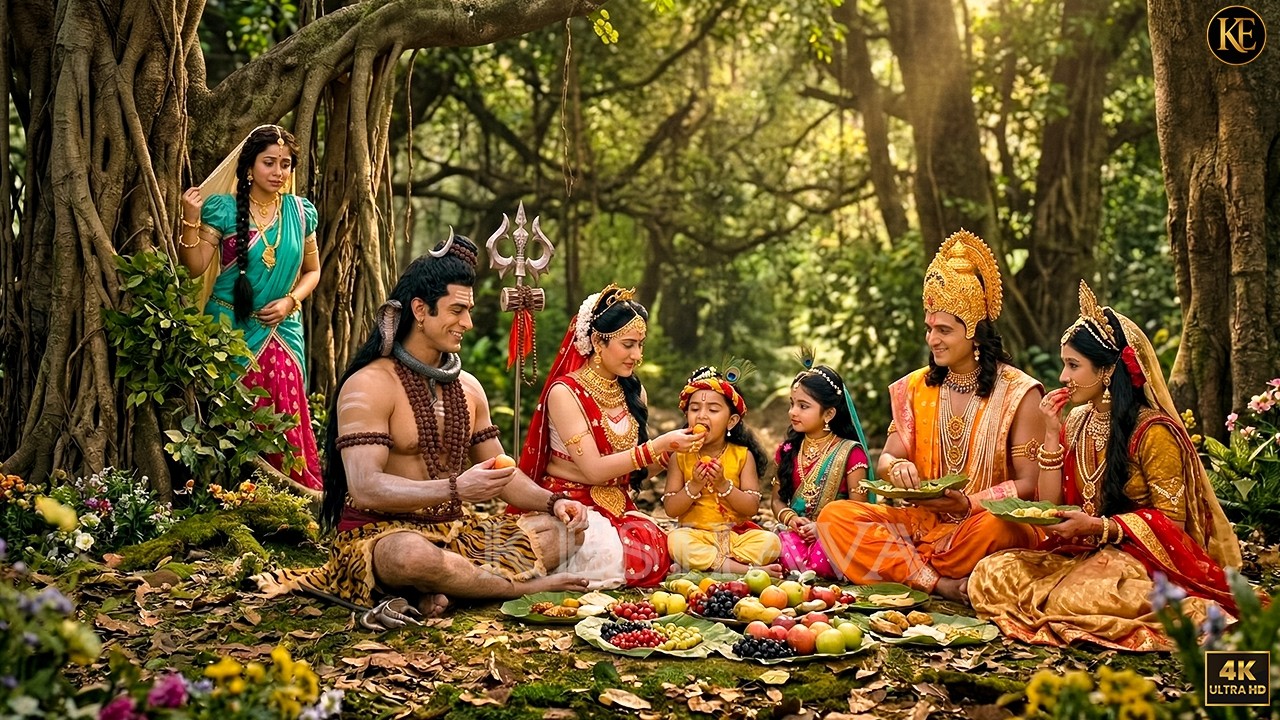 मैया देख हुई हेयरां जब बाल कान्हा और राधा ने देवी देवताओ के साथ बैठ कर किया भोजन || Yashomati Maiyaa