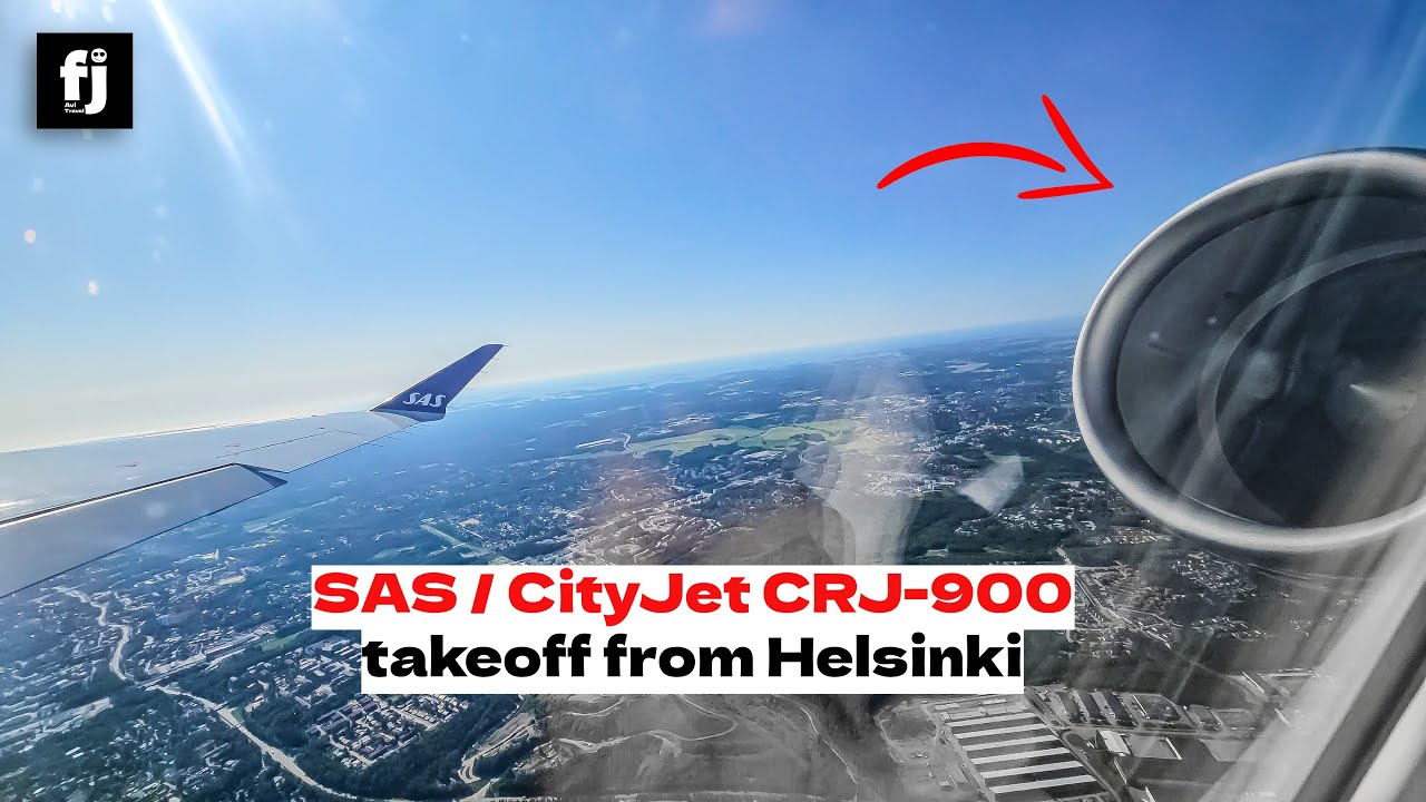 SAS CityJet CRJ-900 takeoff from Helsinki Airport