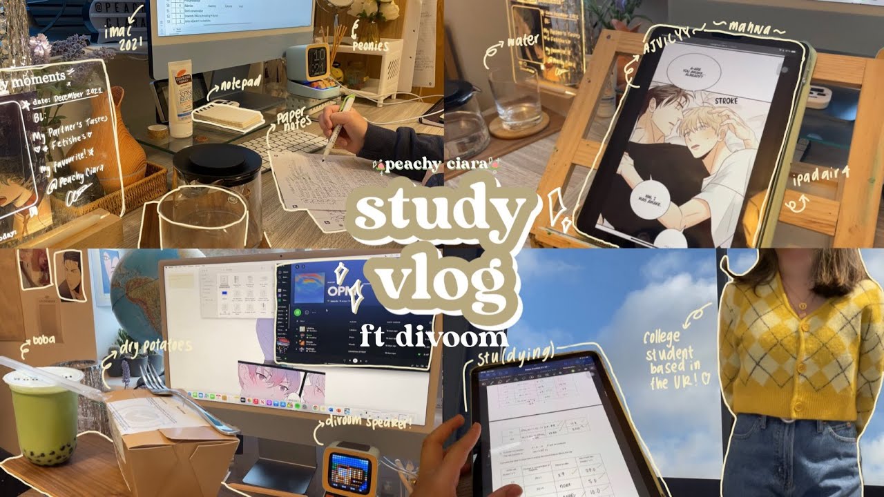 study vlog ☁️ productive days, a lot of chem, boba, sewing ft divoom
