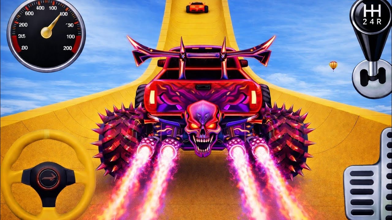 Impossible Mega Ramp Monster Car Racing 3D Extreme Stunt Android Gameplay 2026 Ultimate Challenge HD