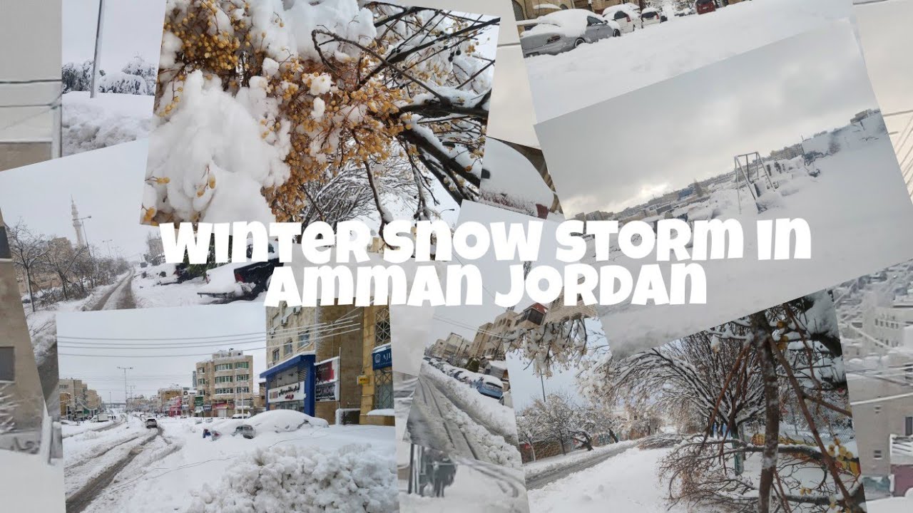 Vlog # 4 2022 Winter Snow Storm in Amman Jordan. Extreme Winter Snow