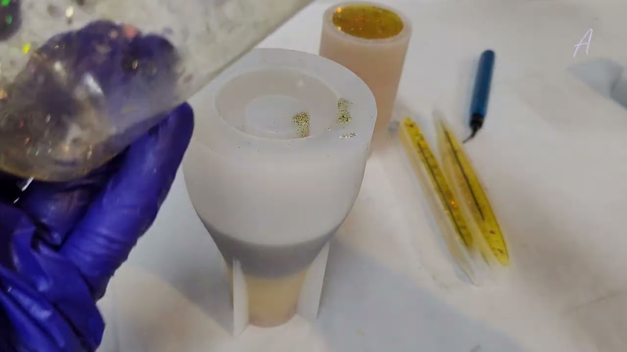 Beautiful Yellow Resin Vases and Pens